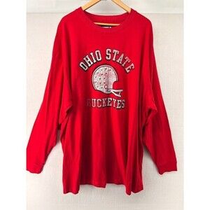 Men's Ohio State Profile Vasity Big & Tall 5XLT Long‎ Sleeve T Shirt Cotton
